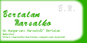 bertalan marsalko business card